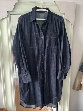 Uniqlo x JW Anderson Dark Denim Oversized Shirt Dress